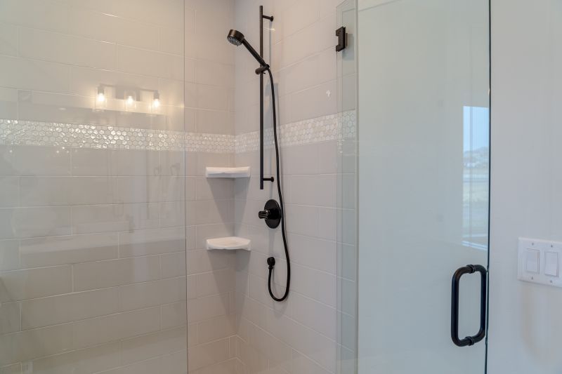 Minimalist Shower with Matte Black Fixtures